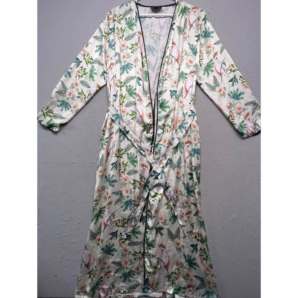 Lobo Rosa Barneys New York Robe Dress Polyester Tropical Bird Floral ML Womens